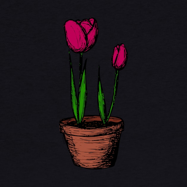 Potted Tulips by DigitalShards